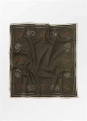 Brodefloria cotta scarf Hot Fudge Brown Becksøndergaard 